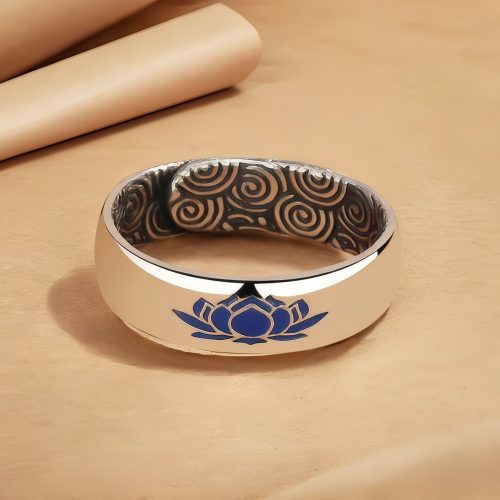 Anillo Tibetano de Cobre: El Loto Azul de la Iluminación