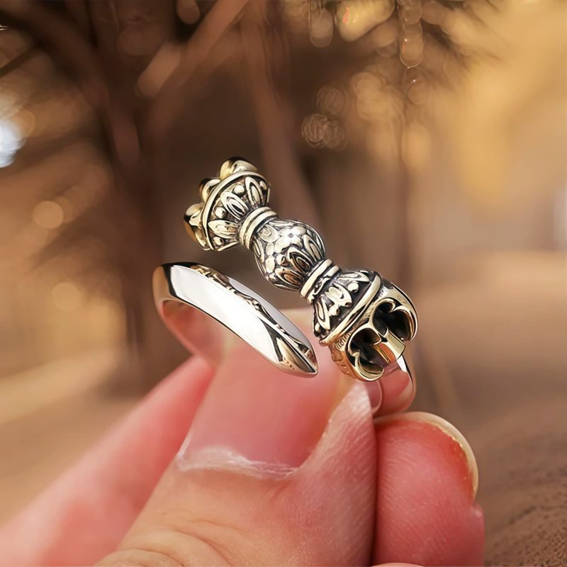Tibetan Copper Dorje Vajra Adjustable Ring Tibetan Copper Dorje Vajra Adjustable Ring