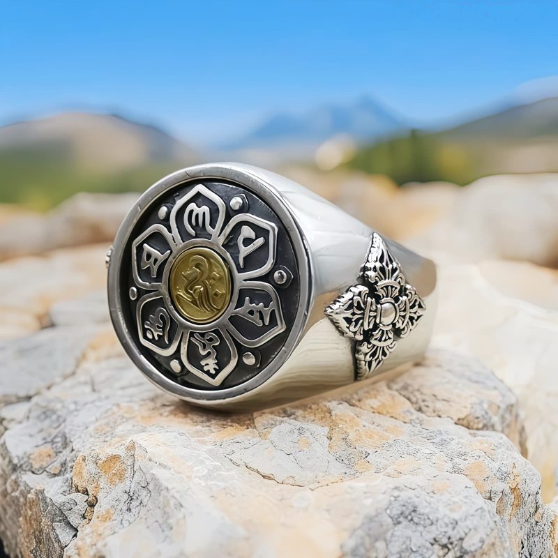 Tibetan Copper Om Mani Padme Hum Rotatable Ring Tibetan Copper Om Mani Padme Hum Rotatable Ring