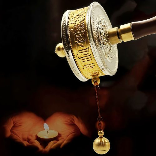 Molinillo de Oración Tibetano de Cobre - Seis Palabras para la Paz