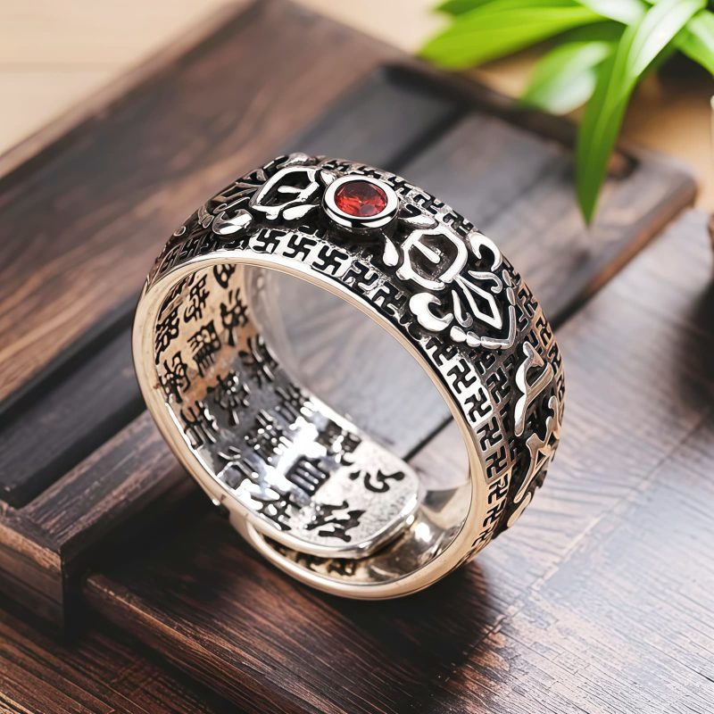Tibetan Copper Wealth Ring with Ruby Tibetan Copper Wealth Ring with Ruby
