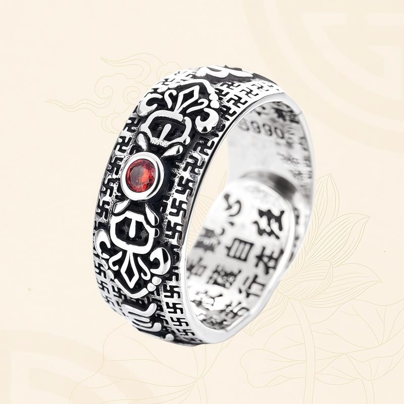 Tibetan Copper Wealth Ring with Ruby Tibetan Copper Wealth Ring with Ruby
