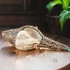 チベット彫刻 法螺貝(シャンカ) 仏教装飾品|招財と精神の静寂 Tibetan Engraved Shankha Buddha Wealth Decor