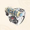 Tibetan Garuda Dzi Rotatable Peace Ring Tibetan Garuda Dzi Rotatable Peace Ring