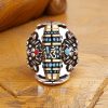 Tibetan Garuda Dzi Rotatable Peace Ring Tibetan Garuda Dzi Rotatable Peace Ring