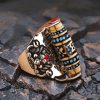 Tibetan Garuda Dzi Rotatable Peace Ring Tibetan Garuda Dzi Rotatable Peace Ring