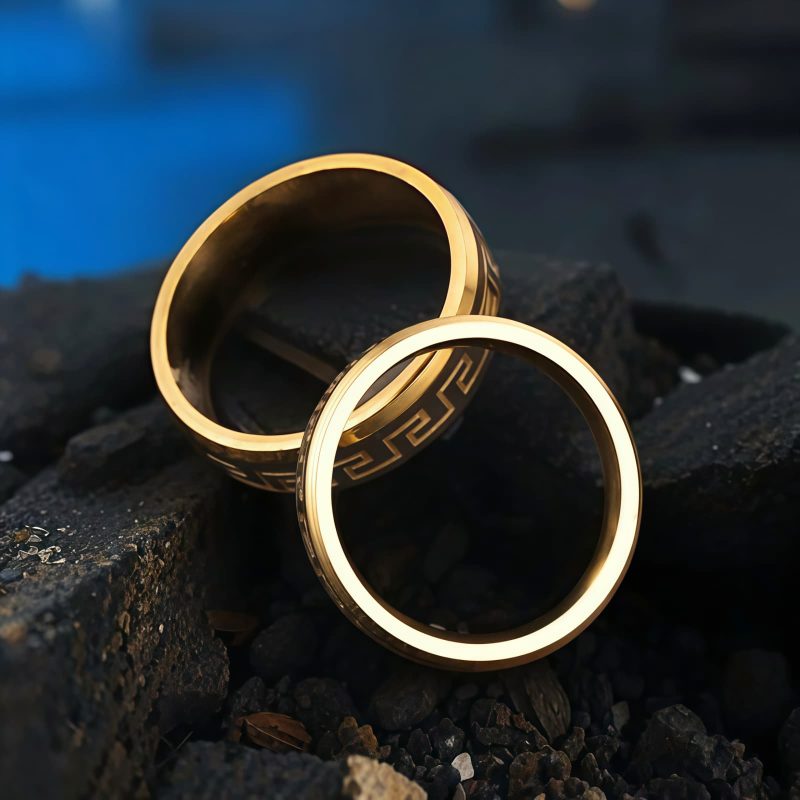 Tibetan Great Wall Pattern Titanium Steel Ring Tibetan Great Wall Pattern Titanium Steel Ring