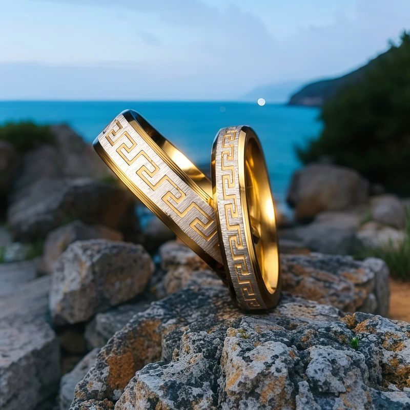 Tibetan Great Wall Pattern Titanium Steel Ring Tibetan Great Wall Pattern Titanium Steel Ring