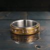 Tibetan Mantra Rotatable Titanium Steel Ring Tibetan Mantra Rotatable Titanium Steel Ring