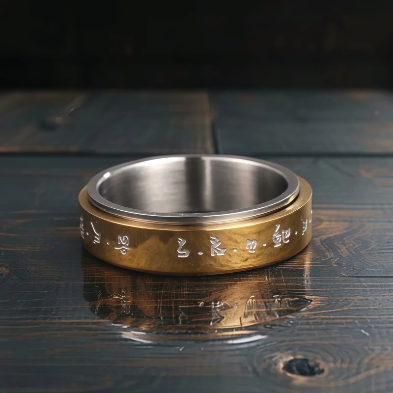 Tibetan Mantra Rotatable Titanium Steel Ring Tibetan Mantra Rotatable Titanium Steel Ring