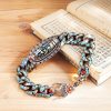 Pulsera Tibetana de Ágata Dzi de Nueve Ojos y Turquesa para Protección Tibetan Nine-Eye Dzi Bead Turquoise Protection Bracelet