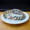 Pulsera Tibetana de Ágata Dzi de Nueve Ojos y Turquesa para Protección Tibetan Nine-Eye Dzi Bead Turquoise Protection Bracelet