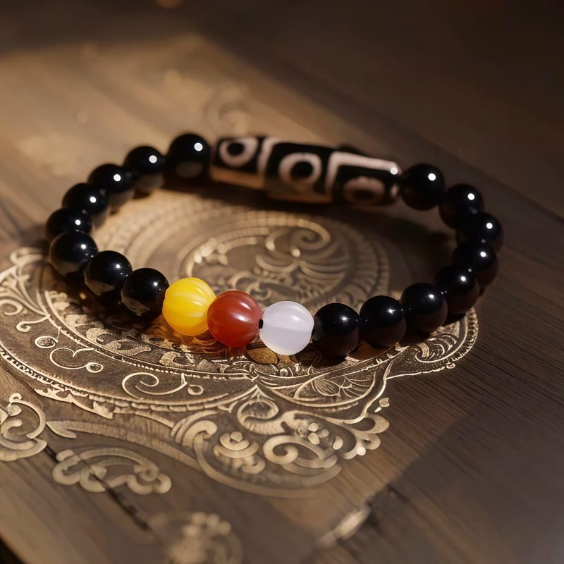 Tibetan Nine-Eye Dzi Bead Wealth Power Bracelet Tibetan Nine-Eye Dzi Bead Wealth Power Bracelet