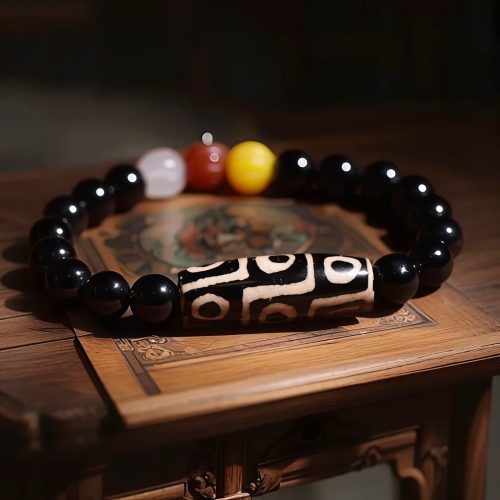 Tibetisches Neun-Augen-Dzi-Armband für Wohlstand und Kraft Tibetisches Neun-Augen-Dzi-Armband für Wohlstand und Kraft