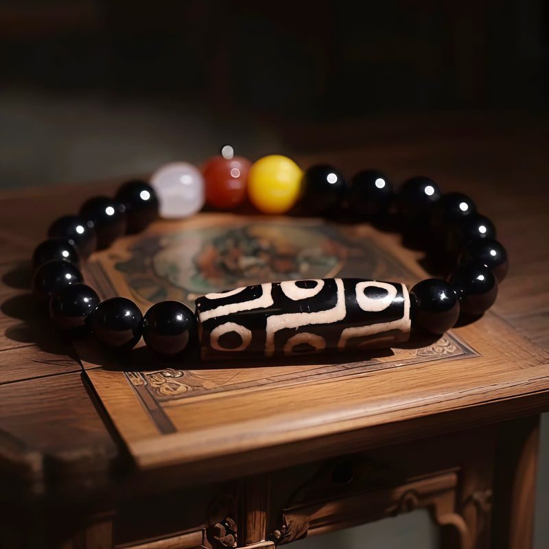 Tibetan Nine-Eye Dzi Bead Wealth Power Bracelet Tibetan Nine-Eye Dzi Bead Wealth Power Bracelet
