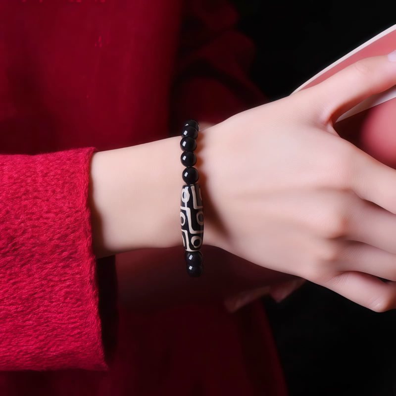Tibetan Nine-Eye Dzi Bead Wealth Power Bracelet Tibetan Nine-Eye Dzi Bead Wealth Power Bracelet