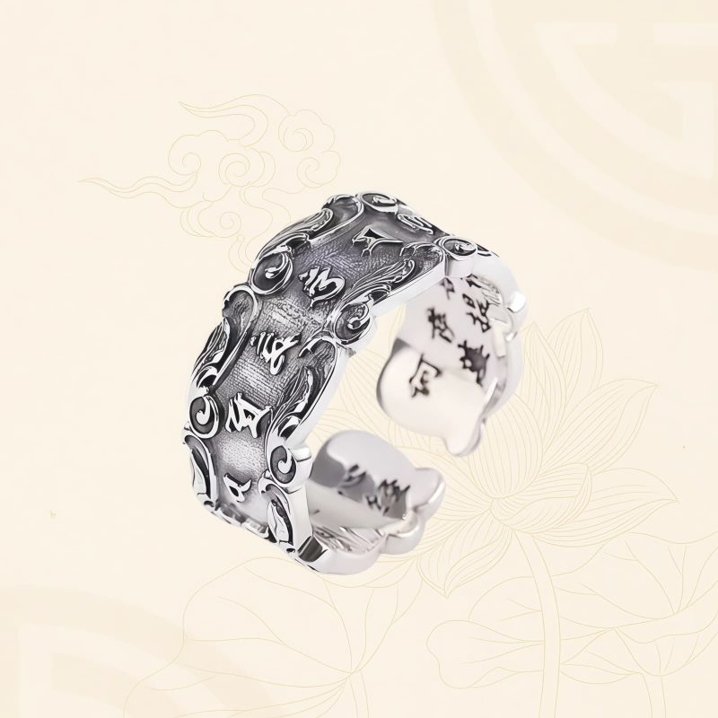 Tibetan Om Mani Padme Hum Adjustable Peace Ring Tibetan Om Mani Padme Hum Adjustable Peace Ring