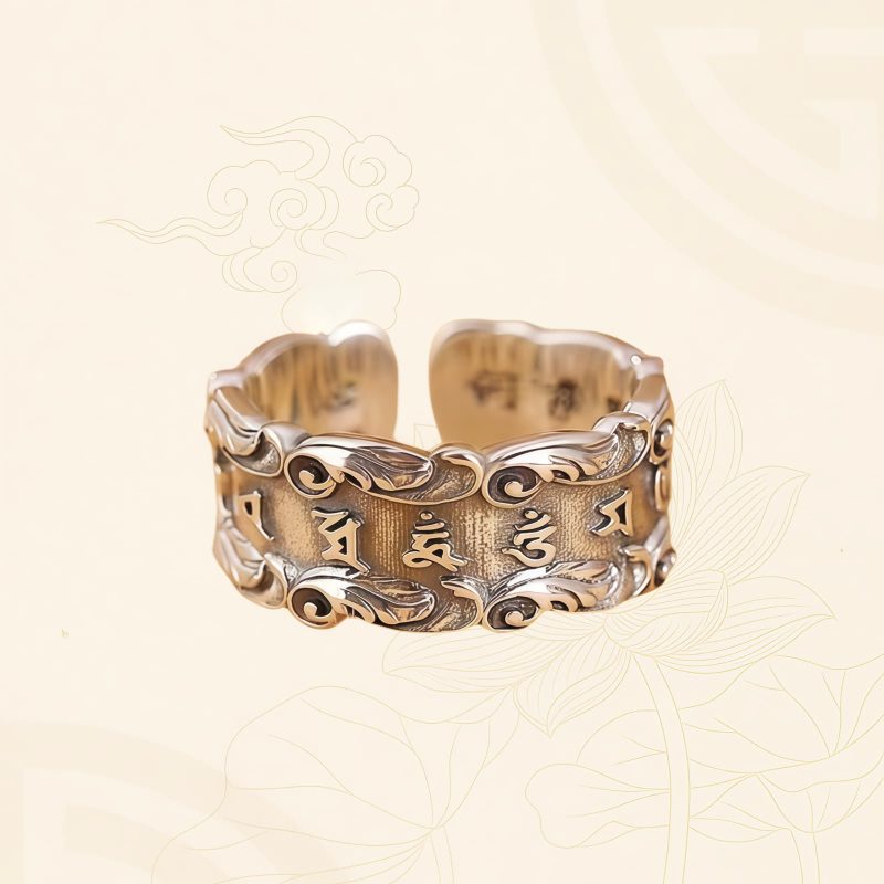 Tibetan Om Mani Padme Hum Adjustable Peace Ring Tibetan Om Mani Padme Hum Adjustable Peace Ring