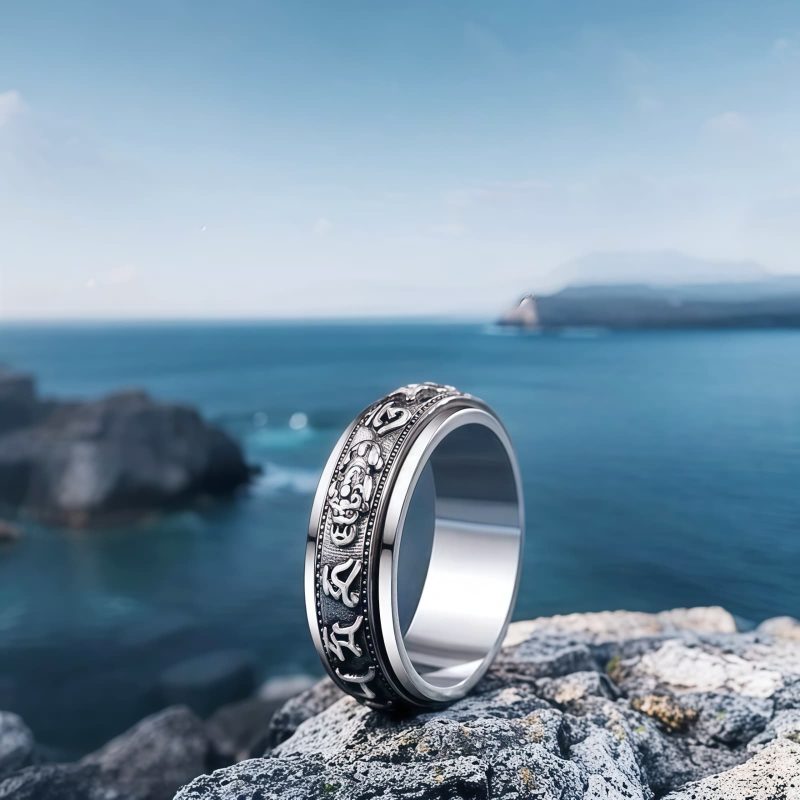 Tibetischer Om Mani Padme Hum PiXiu Ring für Wohlstand & Glück Tibetan Om Mani Padme Hum PiXiu Wealth Luck Ring