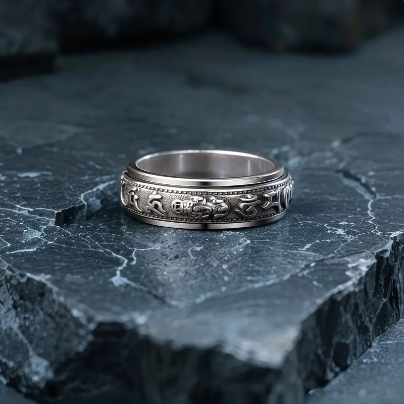 Tibetischer Om Mani Padme Hum PiXiu Ring für Wohlstand & Glück Tibetan Om Mani Padme Hum PiXiu Wealth Luck Ring