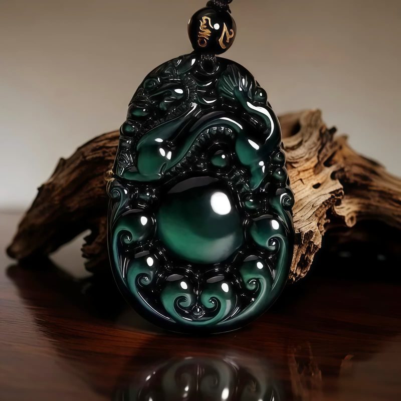 Tibetan PiXiu Rainbow Obsidian Necklace Tibetan PiXiu Rainbow Obsidian Necklace