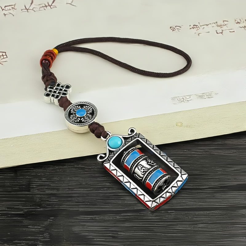 Six True Words Tibetan Prayer Wheel Keychain Six True Words Tibetan Prayer Wheel Keychain