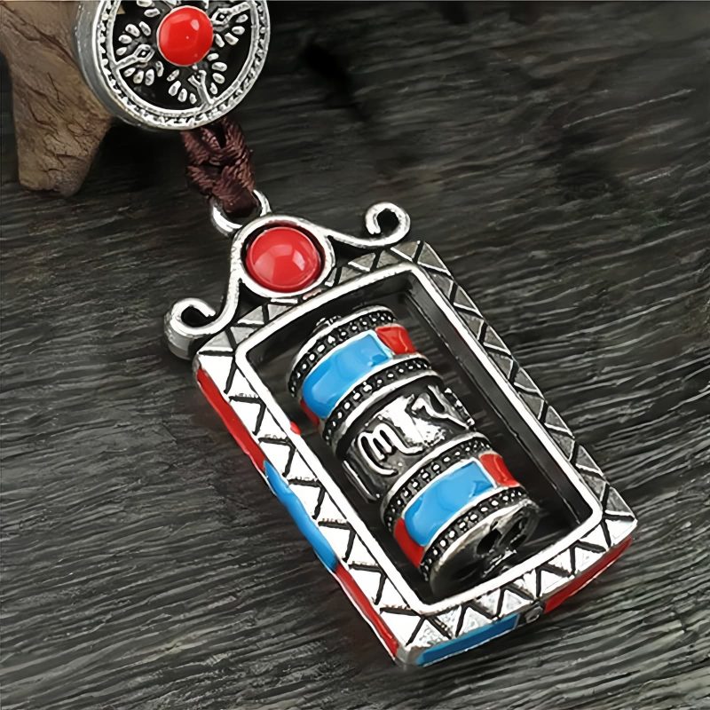Six True Words Tibetan Prayer Wheel Keychain Six True Words Tibetan Prayer Wheel Keychain