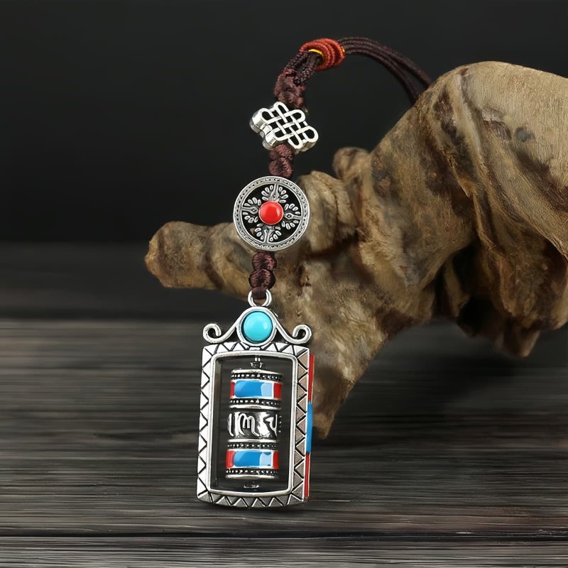 Six True Words Tibetan Prayer Wheel Keychain Six True Words Tibetan Prayer Wheel Keychain