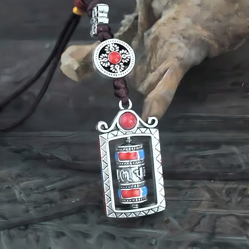Six True Words Tibetan Prayer Wheel Keychain Six True Words Tibetan Prayer Wheel Keychain
