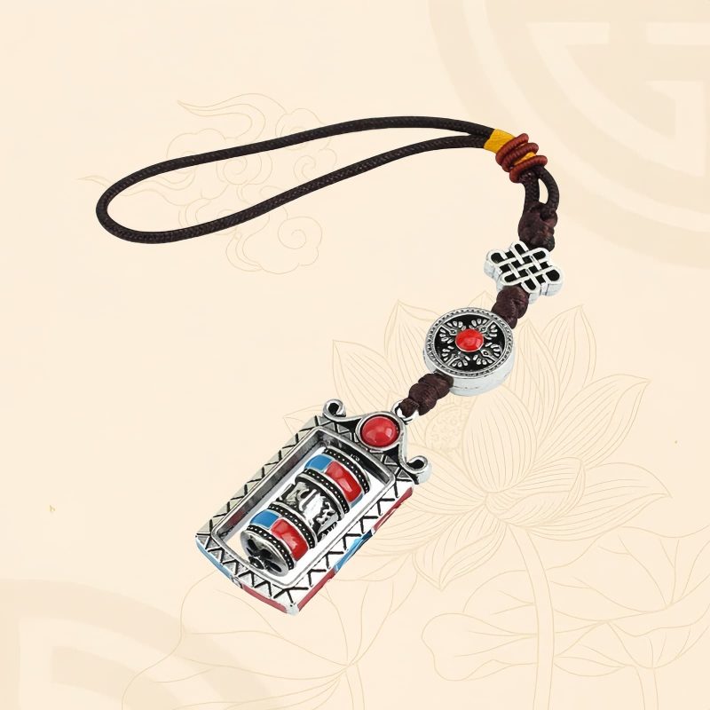 Six True Words Tibetan Prayer Wheel Keychain Six True Words Tibetan Prayer Wheel Keychain