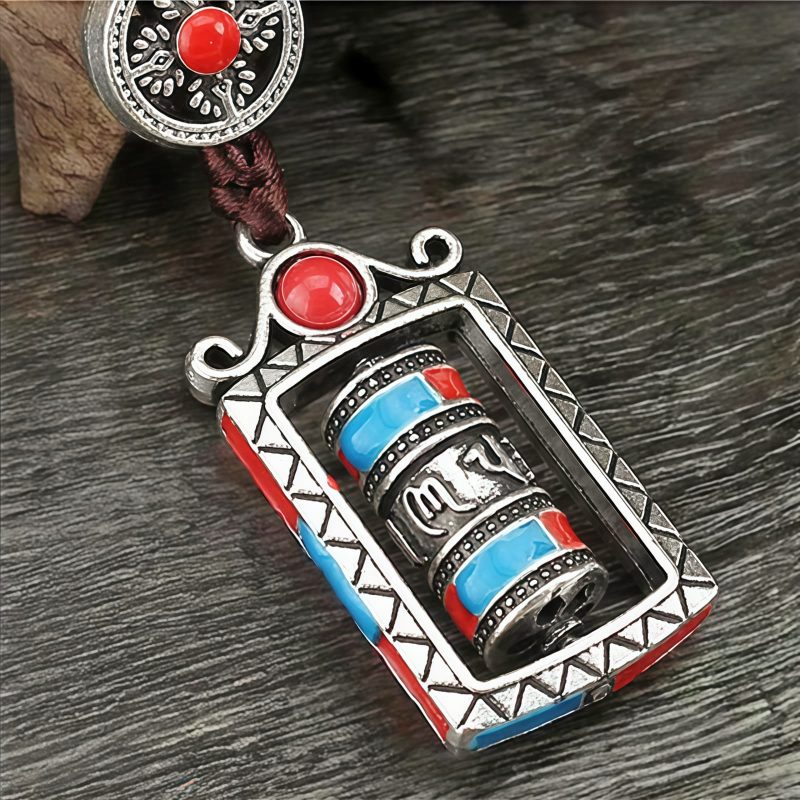 Six True Words Tibetan Prayer Wheel Keychain Six True Words Tibetan Prayer Wheel Keychain