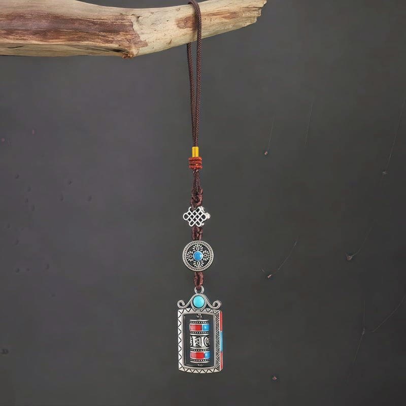 Six True Words Tibetan Prayer Wheel Keychain Six True Words Tibetan Prayer Wheel Keychain
