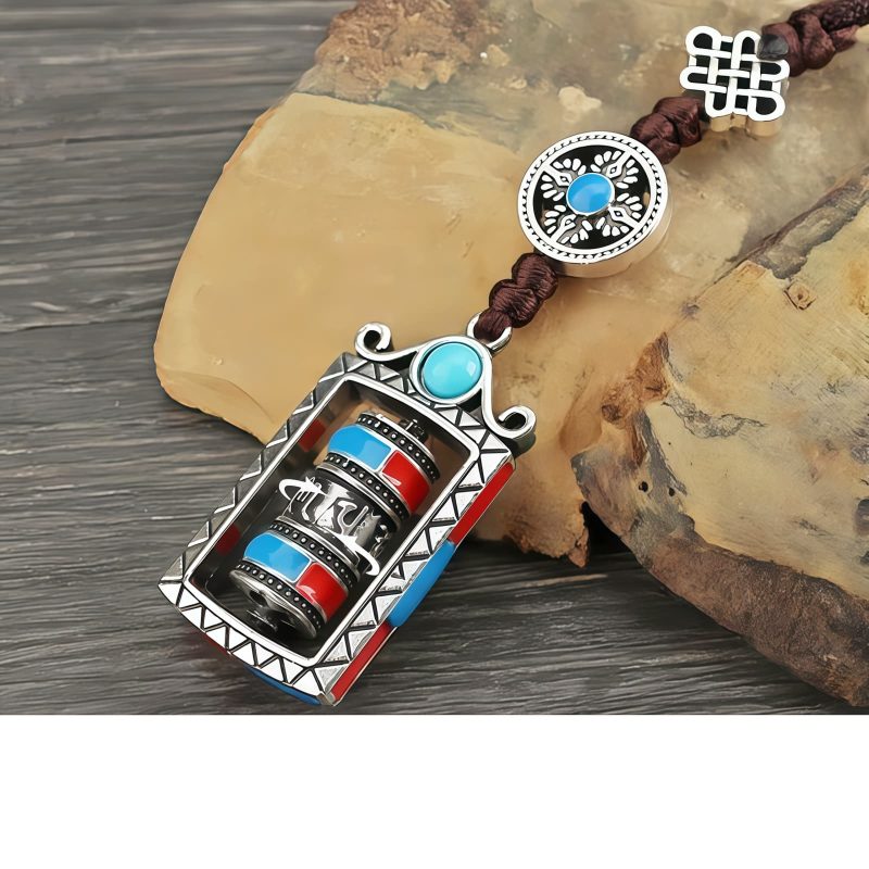 Six True Words Tibetan Prayer Wheel Keychain Six True Words Tibetan Prayer Wheel Keychain