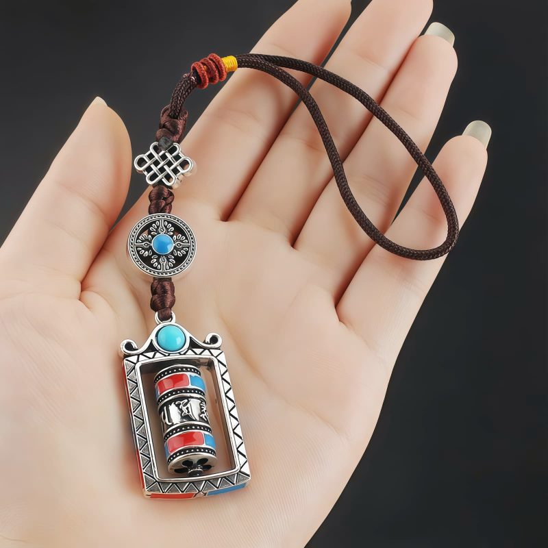 Six True Words Tibetan Prayer Wheel Keychain Six True Words Tibetan Prayer Wheel Keychain