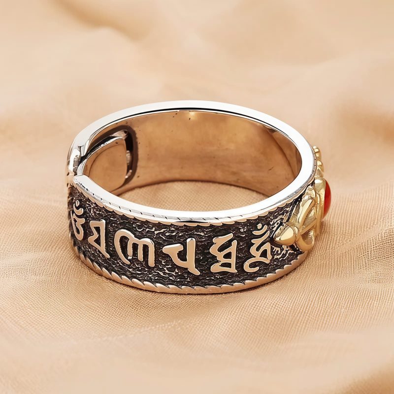Tibetan Red Agate Dorje Vajra Ring Tibetan Red Agate Dorje Vajra Ring