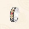 Tibetan Red Agate Dorje Vajra Ring Tibetan Red Agate Dorje Vajra Ring