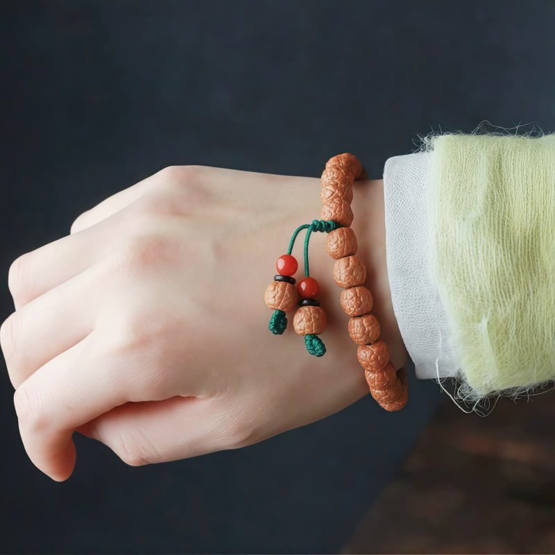 Tibetan Rudraksha Bodhi Seed Agate Bracelet