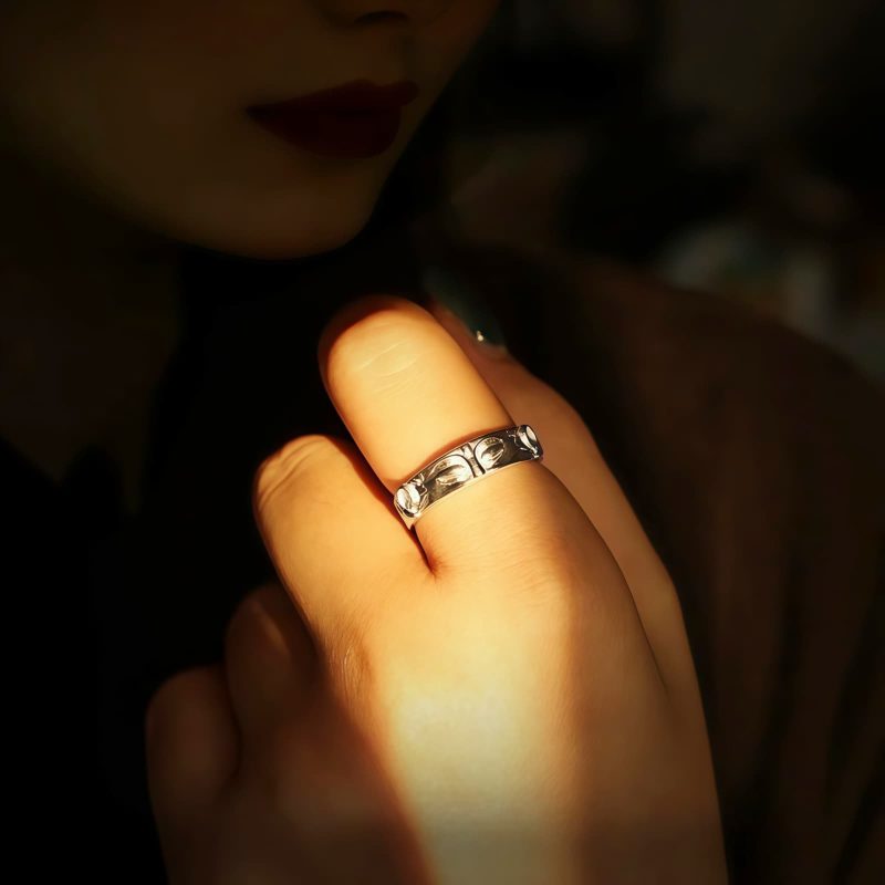 999 Silver Tibetan Buddha Eyes Protection Ring 999 Silver Tibetan Buddha Eyes Protection Ring