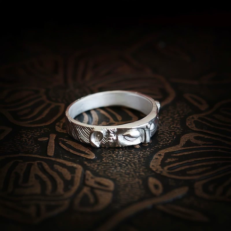 999 Silver Tibetan Buddha Eyes Protection Ring 999 Silver Tibetan Buddha Eyes Protection Ring