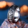 Tibetan Om Mani Padme Hum Titanium Steel Spinner Ring Tibetan Om Mani Padme Hum Titanium Steel Spinner Ring