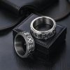Tibetan Om Mani Padme Hum Titanium Steel Spinner Ring Tibetan Om Mani Padme Hum Titanium Steel Spinner Ring