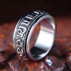 Tibetan Om Mani Padme Hum Titanium Steel Spinner Ring Tibetan Om Mani Padme Hum Titanium Steel Spinner Ring