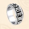 Tibetan Om Mani Padme Hum Titanium Steel Spinner Ring Tibetan Om Mani Padme Hum Titanium Steel Spinner Ring