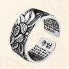 Tibetan White Copper Enlightenment Ring with Lotus Tibetan White Copper Enlightenment Ring with Lotus