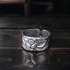 Tibetan White Copper Enlightenment Ring with Lotus Tibetan White Copper Enlightenment Ring with Lotus