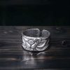 Tibetan White Copper Enlightenment Ring with Lotus Tibetan White Copper Enlightenment Ring with Lotus