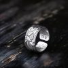 Tibetan White Copper Enlightenment Ring with Lotus Tibetan White Copper Enlightenment Ring with Lotus