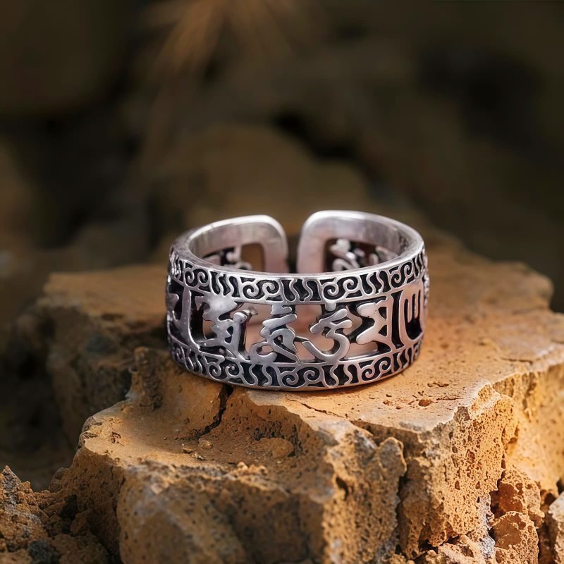Anillo Tibetano Vintage Om Mani Padme Hum de Cobre Puro Vintage Tibet Om Mani Padme Hum Purity Ring