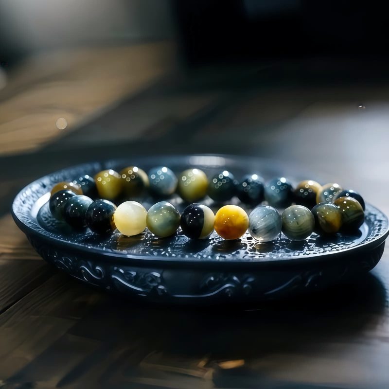 Yellow Blue Tiger Eye Courage Bracelet Yellow Blue Tiger Eye Courage Bracelet
