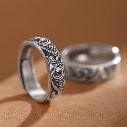 999 Sterling Silver Auspicious Clouds Ring